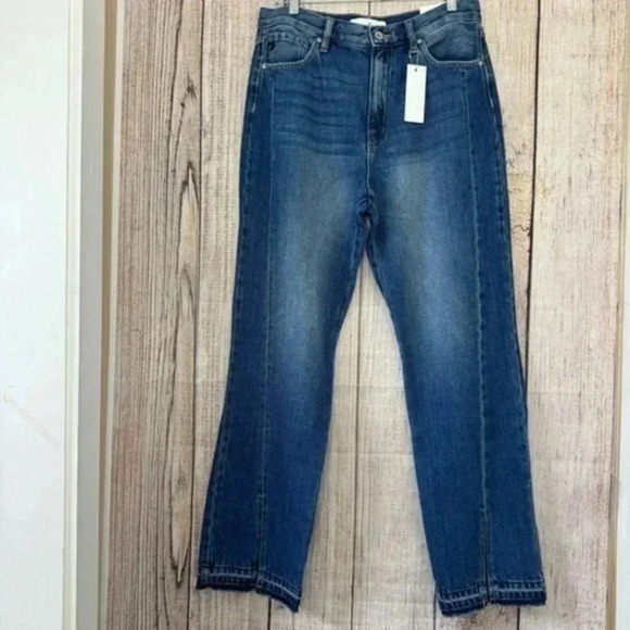 KanCan Denim - Kancan Womens Straight leg Slit Frayed hem seamed Jeans size 9/28